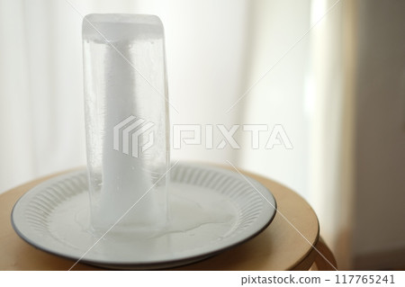 Icicles made from milk cartons Icicles made from milk cartons 117765241