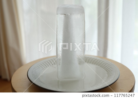 Icicles made from milk cartons 117765247