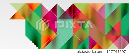Tech minimal overlapping triangle shapes elements geometric graphic pattern 117765397