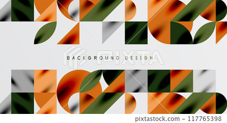 Triangles, round triangles and circles techno art. Vector Illustration For Wallpaper, Banner, Background, Card, Book Illustration, landing page Triangles, round triangles and circles techno art. Vector Illustration For Wallpaper, Banner, Background, Card, Book Illustration, landing page 117765398