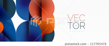 Circles and round shapes geometric minimal background. Transparent geometric shapes composition for wallpaper, banner, background or landing Circles and round shapes geometric minimal background. Transparent geometric shapes composition for wallpaper, banner, background or landing 117765478