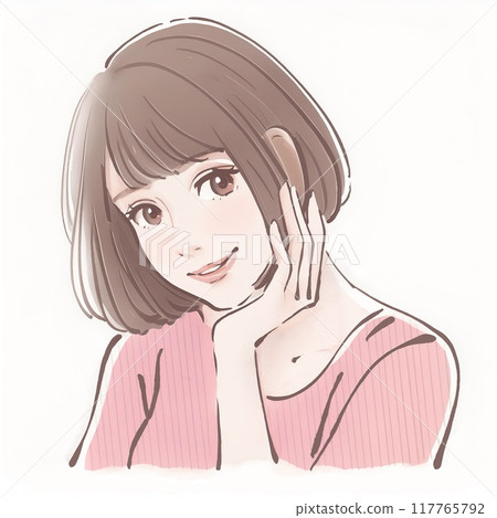 婦女和女孩插畫素材 117765792