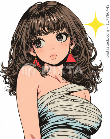 萬聖節角色扮演木乃伊角色扮演女孩卡通風格插畫 117766445