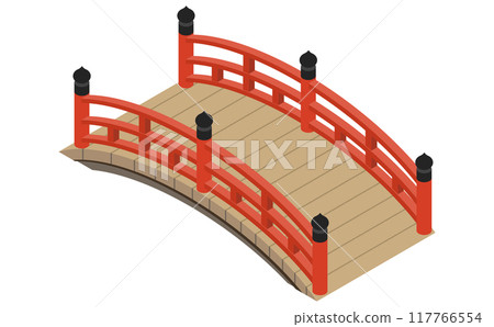 等距插畫:日式橋樑 等距插畫:日式橋樑 117766554