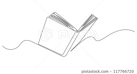opening book one line drawing continous 117766720