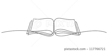 open book page continuous line drawing minimalist 117766721