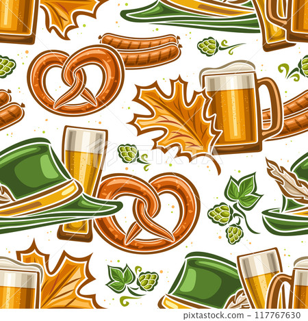 Vector Oktoberfest Seamless Pattern 117767630