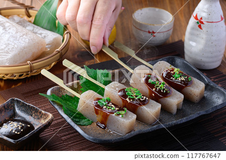 Konjac with miso sauce (made with red miso) 117767647