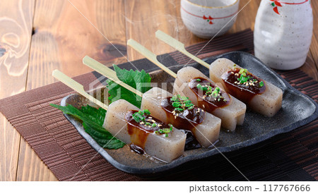 Konjac with miso sauce (made with red miso) 117767666