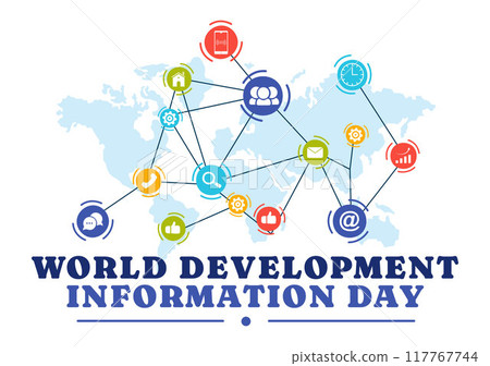 World Development Information Day Vector Illustration on October 24th with Telecommunication And Society to Mobilize Public Opinion in a Background World Development Information Day Vector Illustration on October 24th with Telecommunication And Society to Mobilize Public Opinion in a Background 117767744