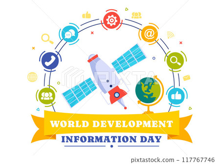 World Development Information Day Vector Illustration on October 24th with Telecommunication And Society to Mobilize Public Opinion in a Background World Development Information Day Vector Illustration on October 24th with Telecommunication And Society to Mobilize Public Opinion in a Background 117767746