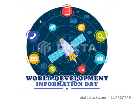 World Development Information Day Vector Illustration on October 24th with Telecommunication And Society to Mobilize Public Opinion in a Background World Development Information Day Vector Illustration on October 24th with Telecommunication And Society to Mobilize Public Opinion in a Background 117767749