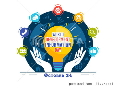 World Development Information Day Vector Illustration on October 24th with Telecommunication And Society to Mobilize Public Opinion in a Background World Development Information Day Vector Illustration on October 24th with Telecommunication And Society to Mobilize Public Opinion in a Background 117767751