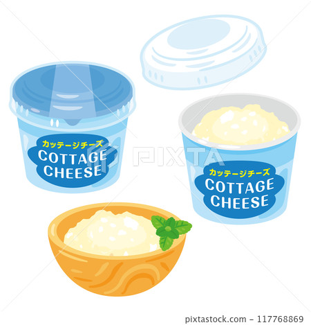 Cottage cheese set in a container 117768869