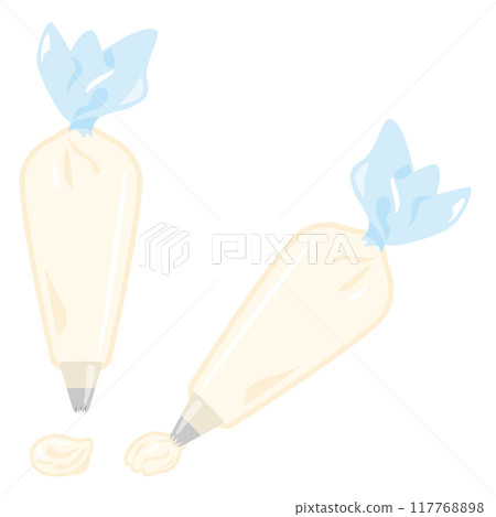 Piping bag with cream 117768898