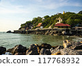 buddhist temple on the shore near the sea 117768932