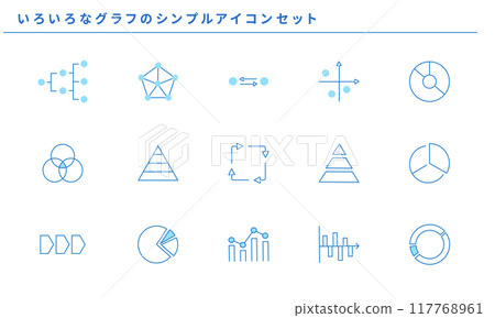 各種圖表的簡單圖示集，向量素材 117768961
