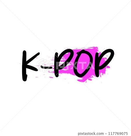 Korean pop music isolated quote illustration in graffiti style. K-pop lovers concept. 117769075