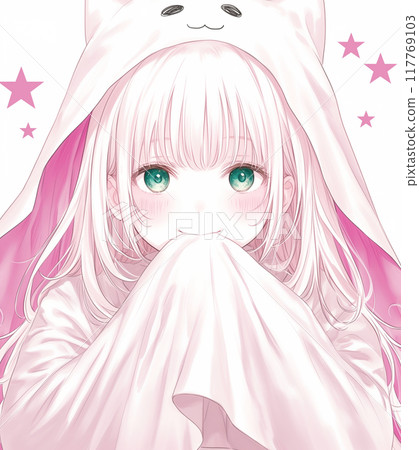 萬聖節角色扮演鬼女孩女孩卡通風格插畫 117769103