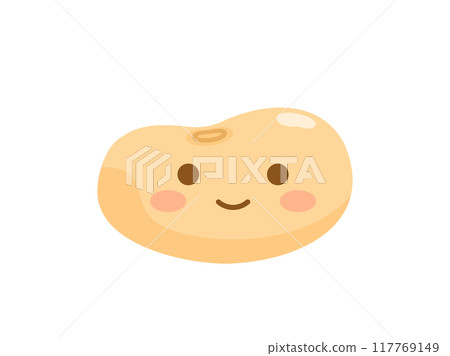 帶有一張臉的大豆人物插圖 117769149