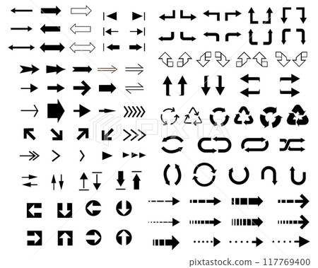 Simple arrow icon set 117769400