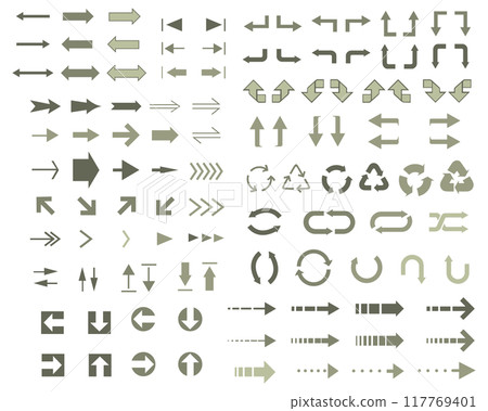 卡其色彩色箭頭圖示集 117769401