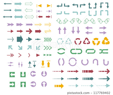 Colorful arrow icon set Colorful arrow icon set 117769402