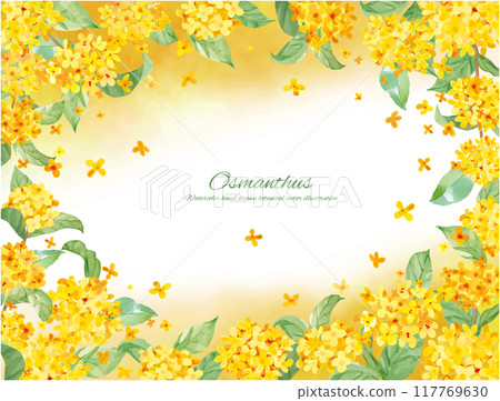 水彩畫桂花向量插畫裝飾材料 117769630