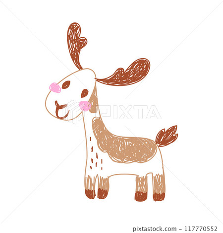 Deer as Kids Doodle Simple Hand Drawn Element Vector Illustration Deer as Kids Doodle Simple Hand Drawn Element Vector Illustration 117770552