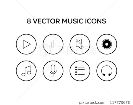 8 music vector icon set 117770678