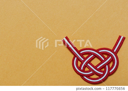 淡路結水引裝飾背景橘色 淡路結水引裝飾背景橘色 117770856