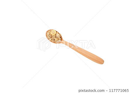 PNG,Muesli in wooden spoons, isolated on white background PNG,Muesli in wooden spoons, isolated on white background 117771065