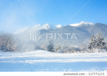 Bansko. Bulgaraia winter, Pirin mountain peaks Bansko. Bulgaraia winter, Pirin mountain peaks 117771215