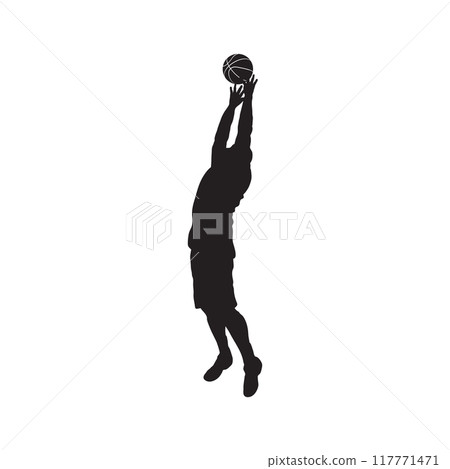 Vector set of Basketball players silhouettes, Basketball silhouettes 117771471