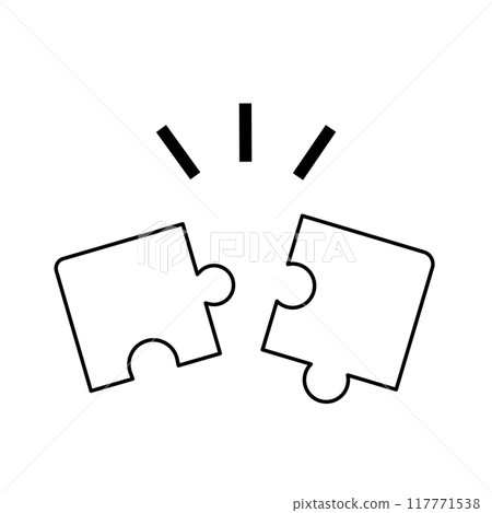 Perfectly fitting jigsaw puzzle_monochrome 117771538