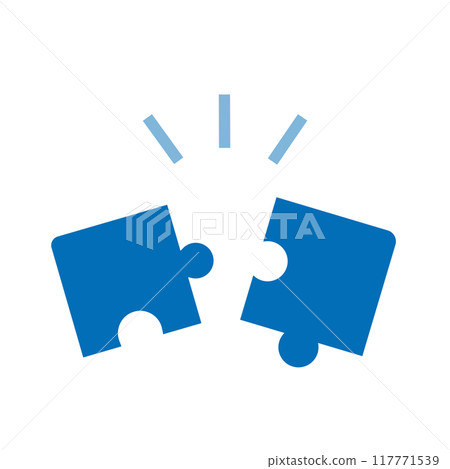 Perfectly fitting jigsaw puzzle_blue 117771539