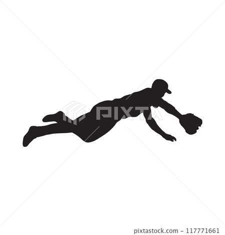 silhouette of baseball player vector black and white background. silhouette of baseball player vector black and white background. 117771661