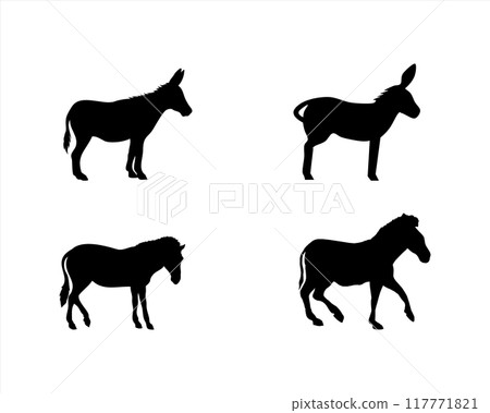 A set of high-quality detailed horse silhouettes 117771821
