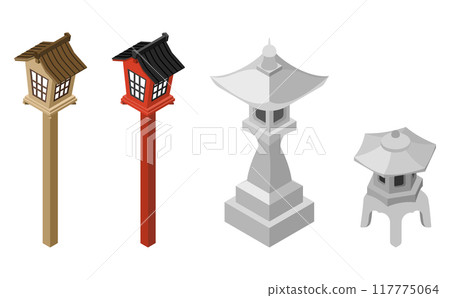 Isometric illustration: set of lanterns 117775064