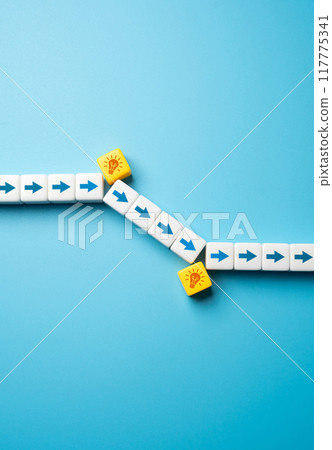 New ideas and rethinking the plan. Adjust the course of movement, add changes in planning. Make it better. New ideas and rethinking the plan. Adjust the course of movement, add changes in planning. Make it better. 117775341