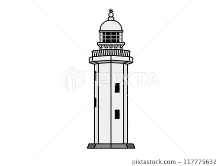 Illustration of Nojimazaki Lighthouse in Minamiboso City, Chiba Prefecture 117775632