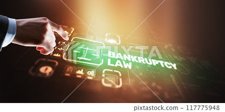 Bankruptcy law concept. Insolvency law. Company has problems 117775948