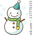 戴著圍巾的雪人插畫 117776155