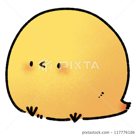 圓形小雞的插圖 圓形小雞的插圖 117776186