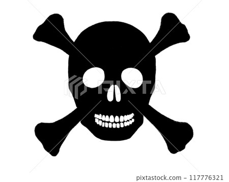 Skull and bones silhouette ① Skull and bones silhouette ① 117776321