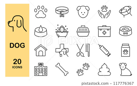 狗寵物相關的圖示集 117776367
