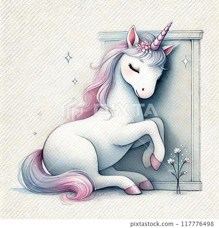 獨角獸靠在牆上 獨角獸靠在牆上 117776498