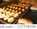 Bread lined up at the store 117776509