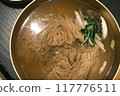 Simple cold noodles on a black background 117776511