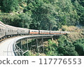 Railway crossing an iron bridge 117776553